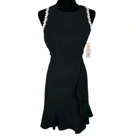 🆕Nanette Lepore Elegant Sleeveless Black Ruffle Dress 4🆕 - Picture 2 of 10